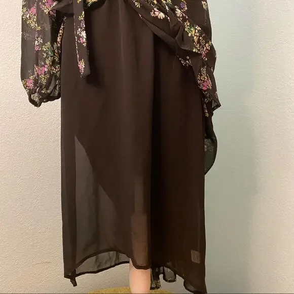 Q&A Los Angeles "Glitz & Glam Black Floral Midi - Picture 9 of 16